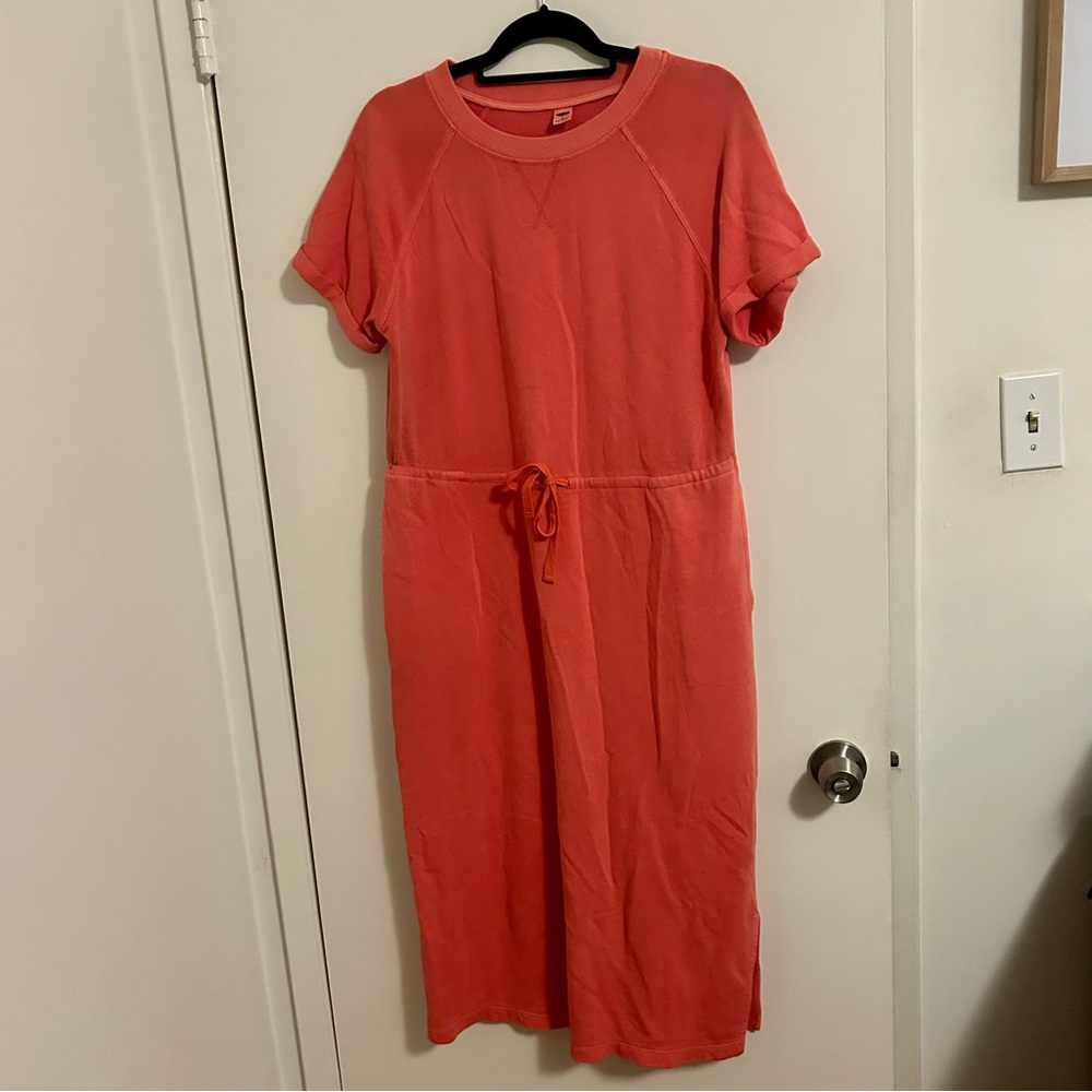 Old Navy Orange Waist-Tied Midi Dress